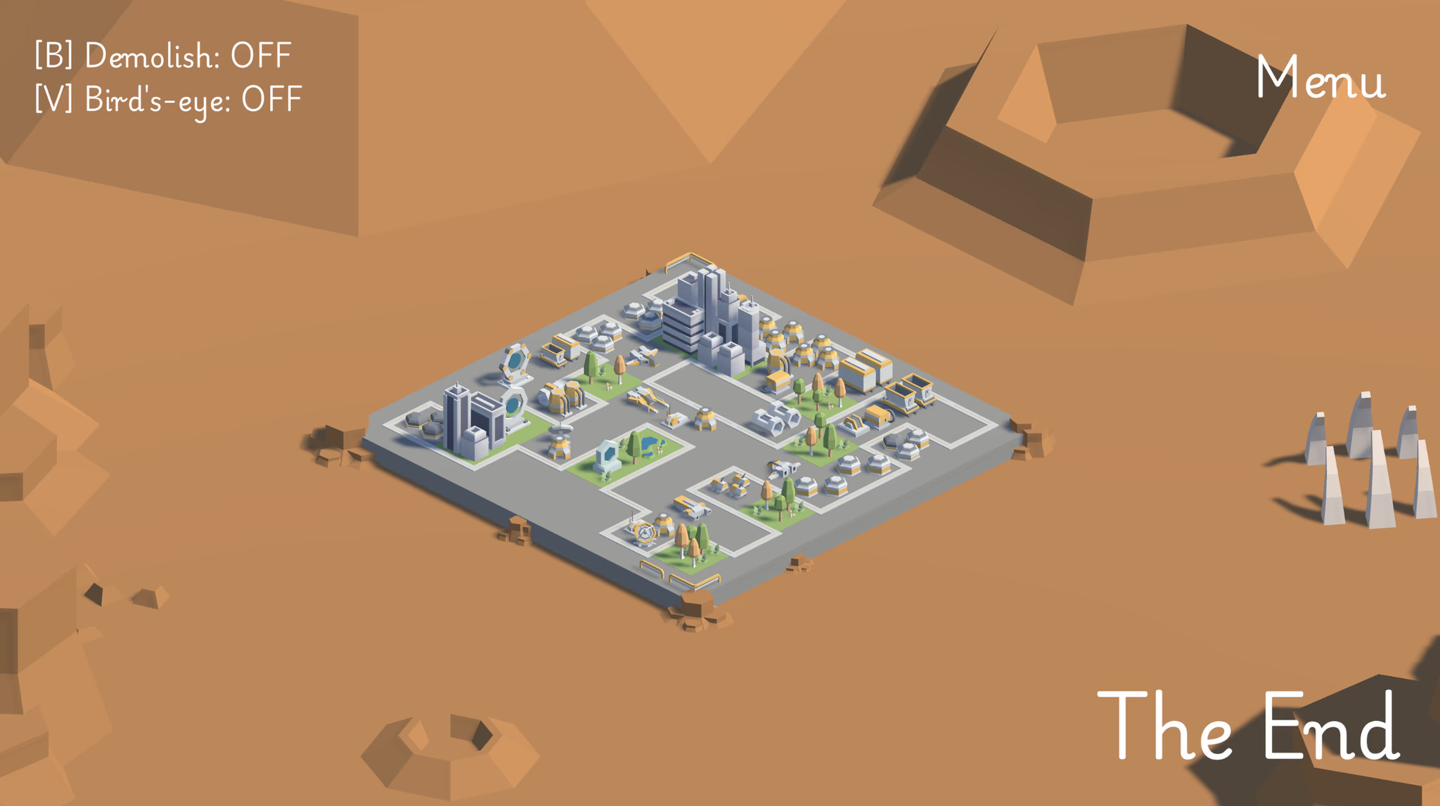 A looping route connecting a Mars colony